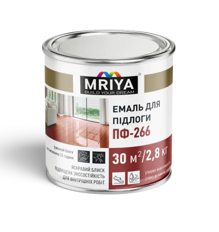 Емаль алкідна MRIYA ПФ-266, глянець червоно-коричневий, 2,8кг для підлоги